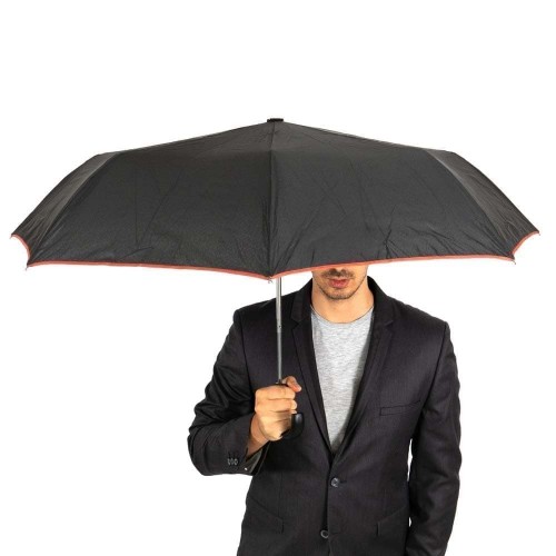 Umbrelă bărbați CLIMA C-COLLECTION model SEGURO negru-roșu