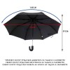 Umbrelă bărbați CLIMA C-COLLECTION model SEGURO negru-gri - Imagine 5