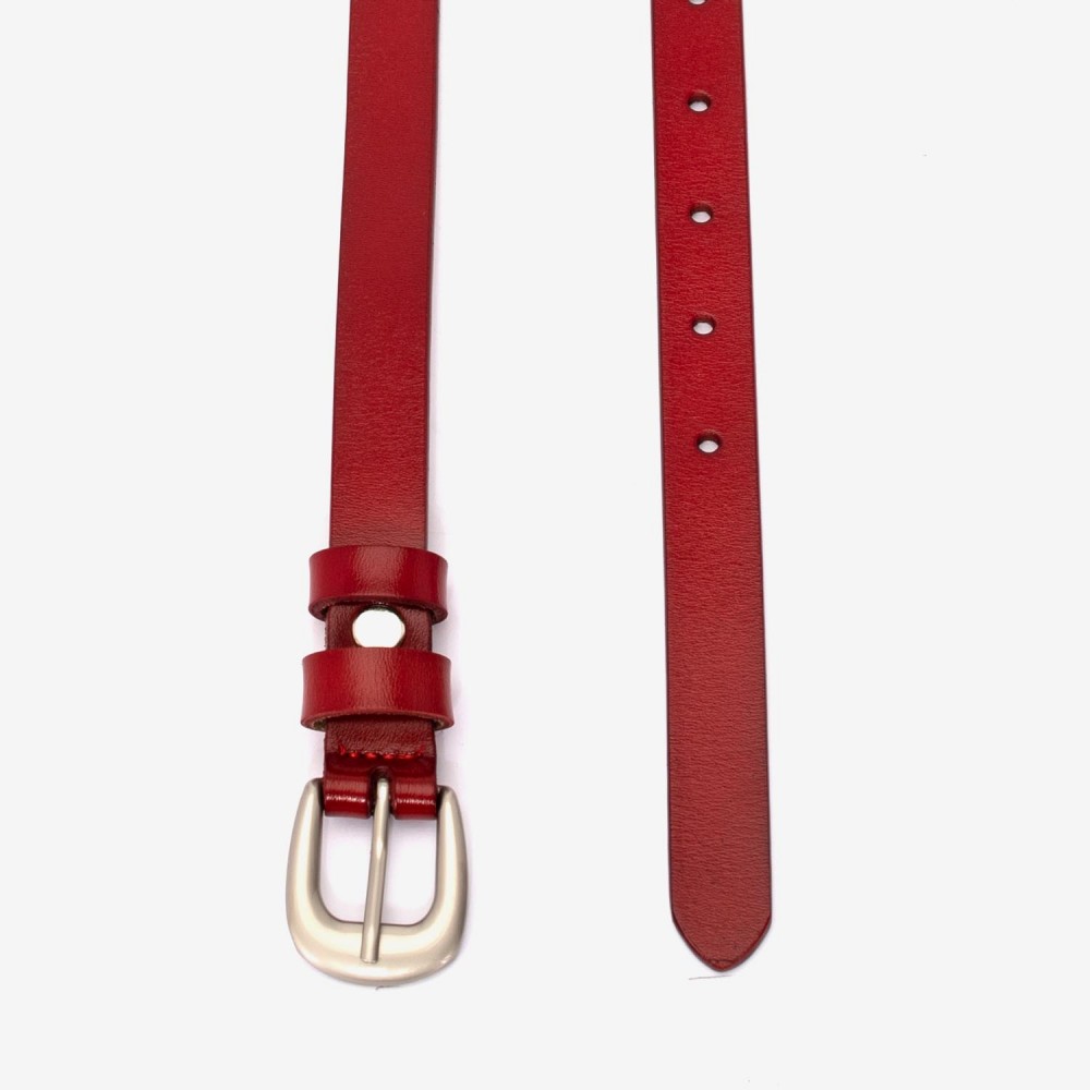 Curea model LIN piele naturala roșu