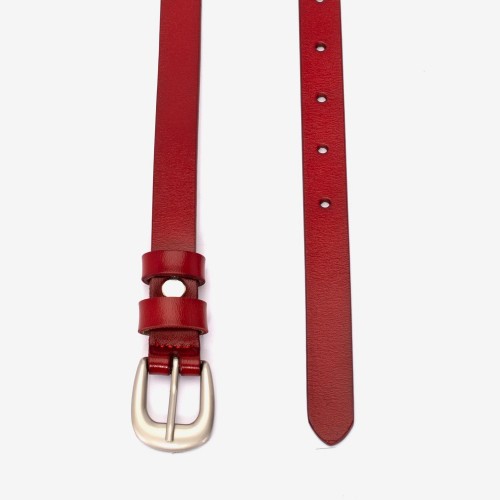 Curea model LIN piele naturala roșu
