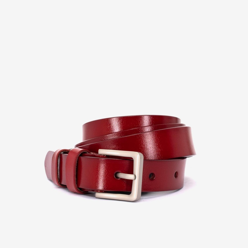 Curea model GARY piele naturala rosu