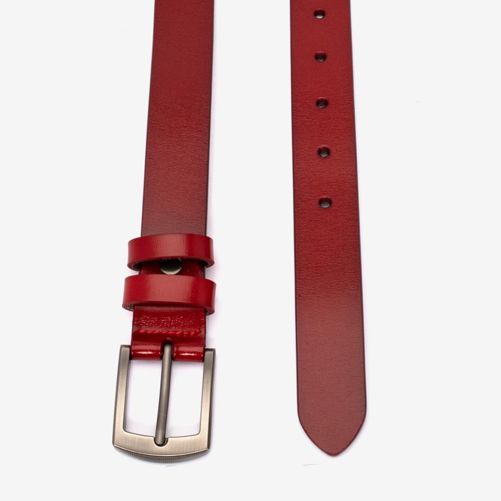 Curea model GERY piele naturala rosu