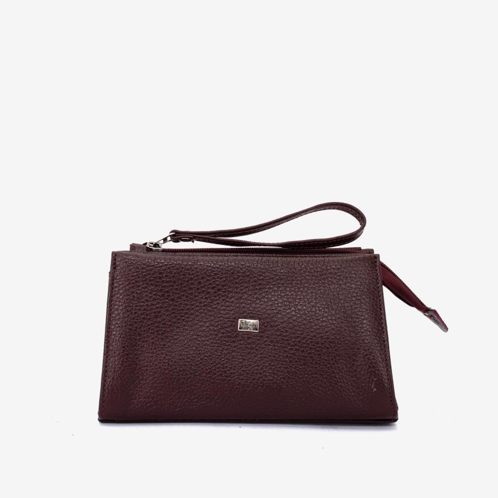 Geanta cosmetica ENZO NORI JODI, piele naturala, burgundy