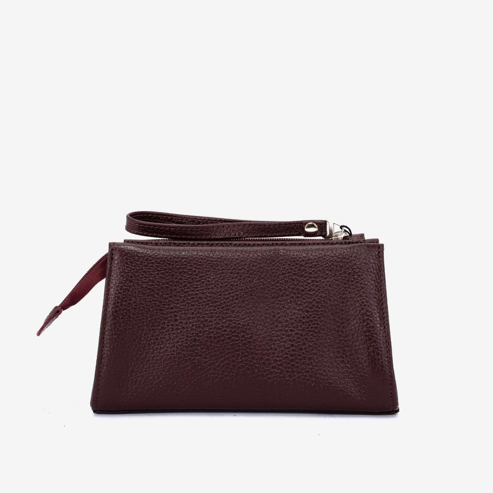 Geanta cosmetica ENZO NORI JODI, piele naturala, burgundy