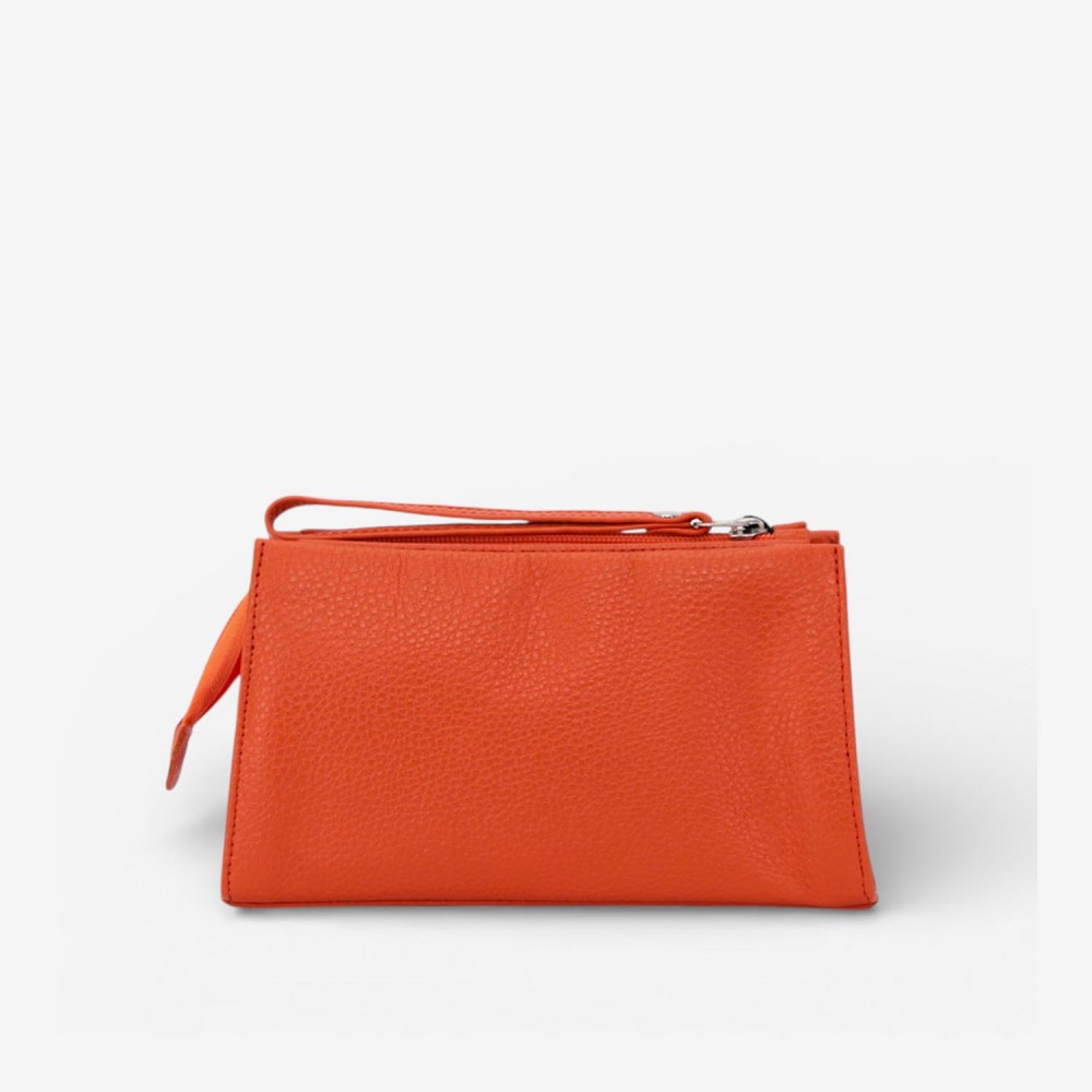 Geanta cosmetica ENZO NORI JODI, piele naturala, orange