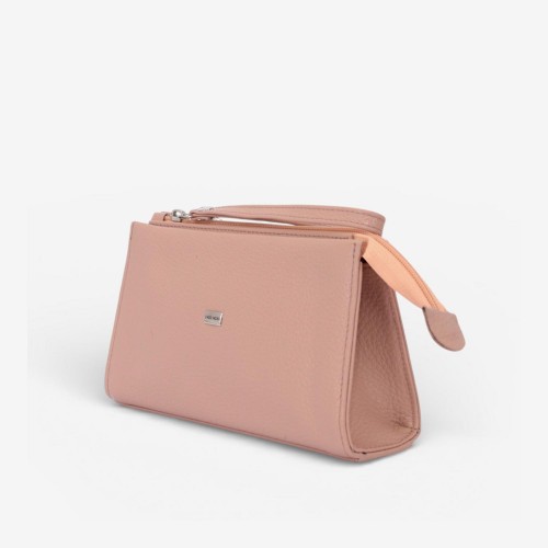 Geanta cosmetica ENZO NORI JODI, piele naturala, roz