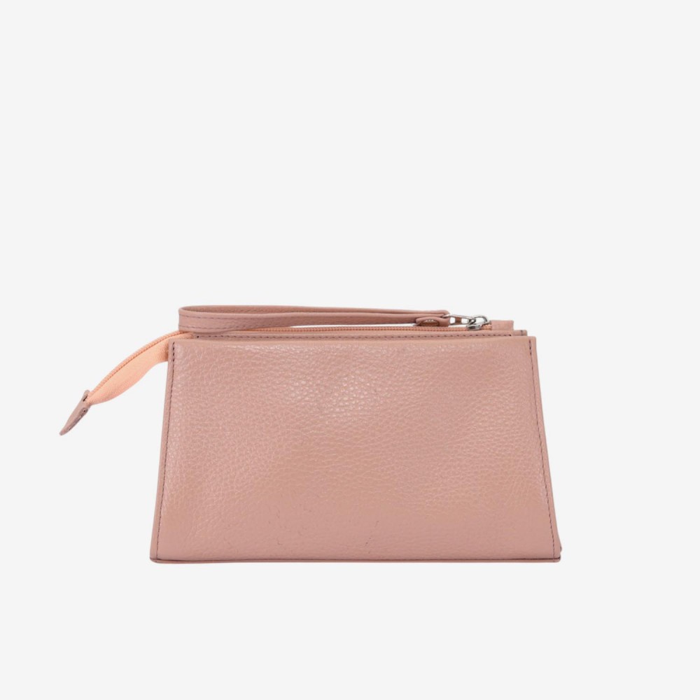 Geanta cosmetica ENZO NORI JODI, piele naturala, roz