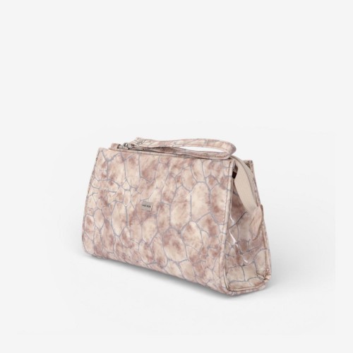 Geanta cosmetica ENZO NORI JODI, piele naturala, bej paleta 