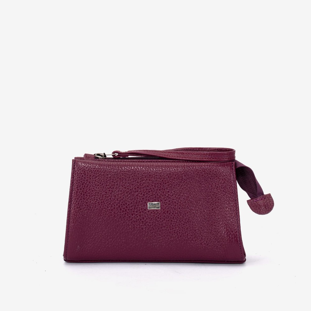 Geanta cosmetica ENZO NORI JODI, piele naturala, violet