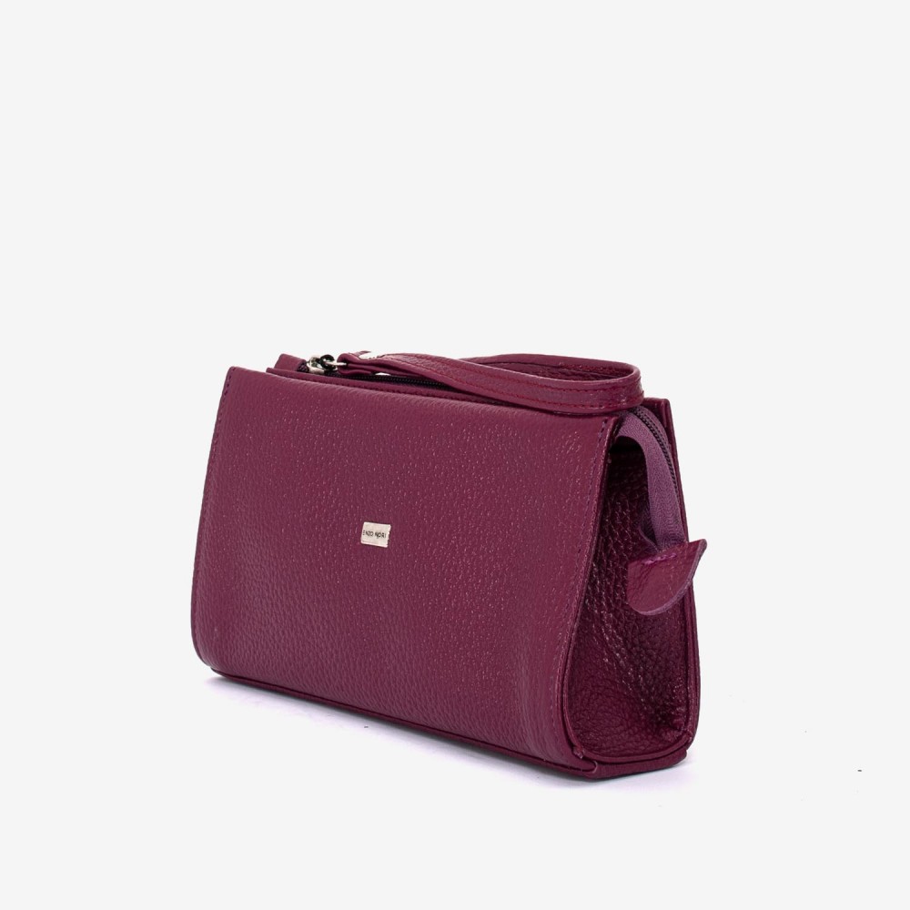 Geanta cosmetica ENZO NORI JODI, piele naturala, violet
