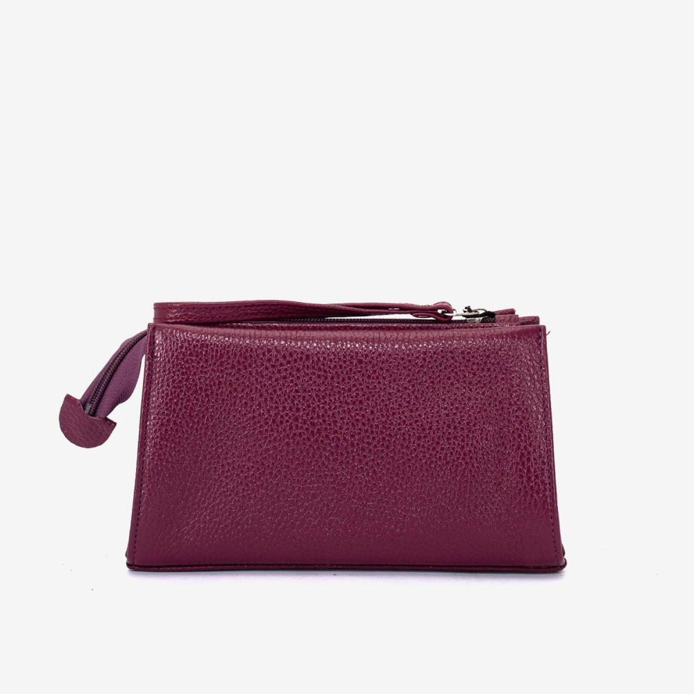 Geanta cosmetica ENZO NORI JODI, piele naturala, violet