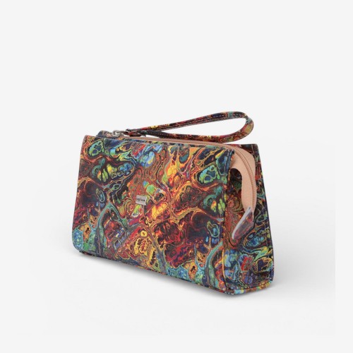 Geanta cosmetica ENZO NORI JODI, piele naturala, multicolor