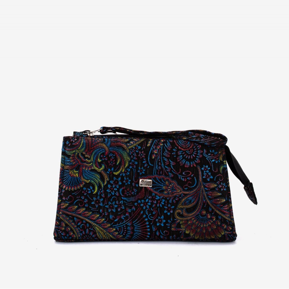 Geanta cosmetica ENZO NORI JODI, piele naturala, paleta cu flori