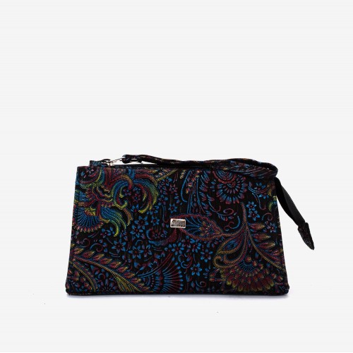 Geanta cosmetica ENZO NORI JODI, piele naturala, paleta cu flori