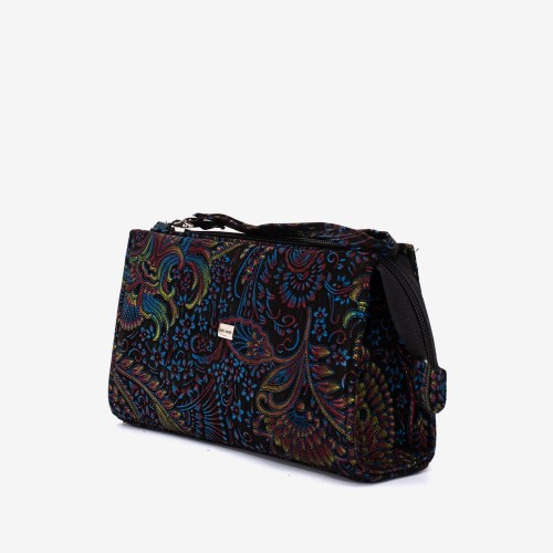 Geanta cosmetica ENZO NORI JODI, piele naturala, paleta cu flori