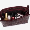 Geanta cosmetica ENZO NORI model CHARM din piele naturală burgundy cu imprimeu - Imagine 4