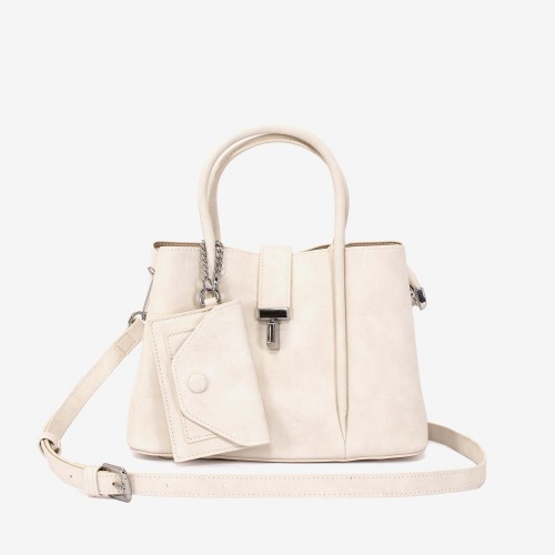 Geanta dama model STELLA din piele ecologică ecru