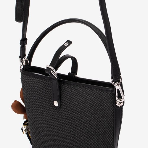 Geanta dama model VERONIK din piele ecologică gri-negru