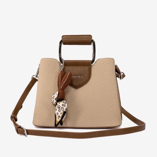 Geanta dama model ISSA din piele ecologică ecru