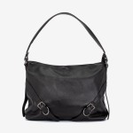 Geanta shopper model KARRA din piele naturală negru