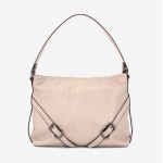 Geanta shopper model KARRA din piele naturală ecru