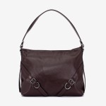 Geanta shopper model KARRA din piele naturală  burgundy