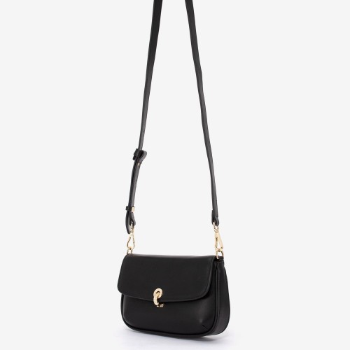 Geantă crossbody ENZO NORI model CAROL din piele naturală negru