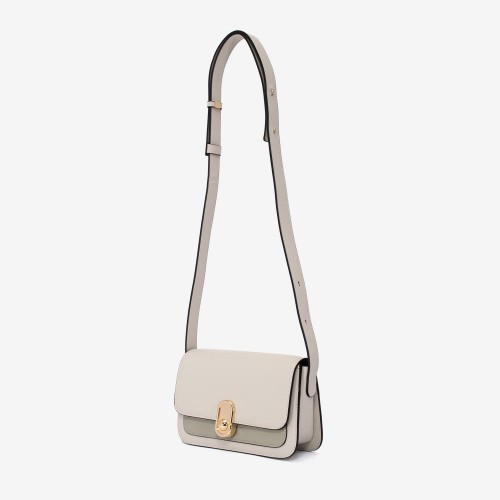 Geantă crossbody ENZO NORI model ROXY din piele naturală alb