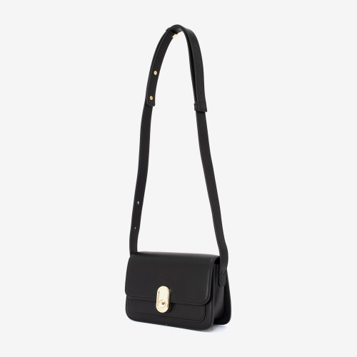 Geantă crossbody ENZO NORI model ROXY din piele naturală negru