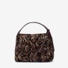 Geanta crossbody ENZO NORI model JEWEL din piele naturală burgundy cu imprimeu - Imagine 1