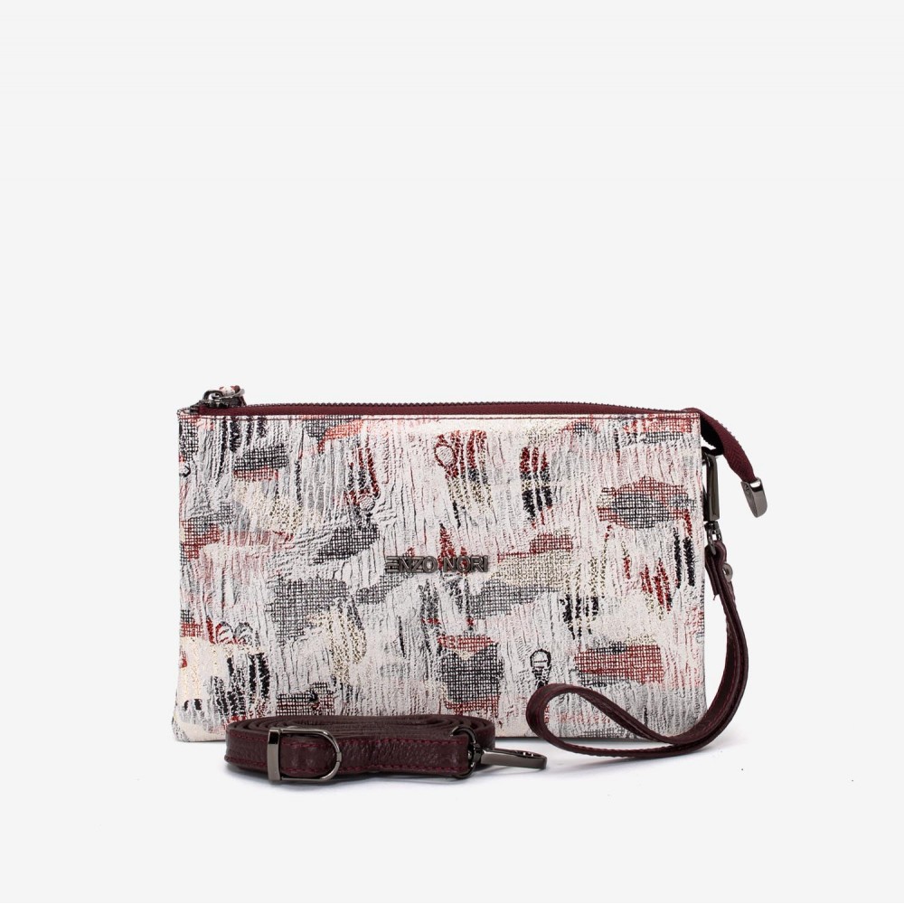 Geanta plic ENZO NORI model ALINA din piele naturală multicolor