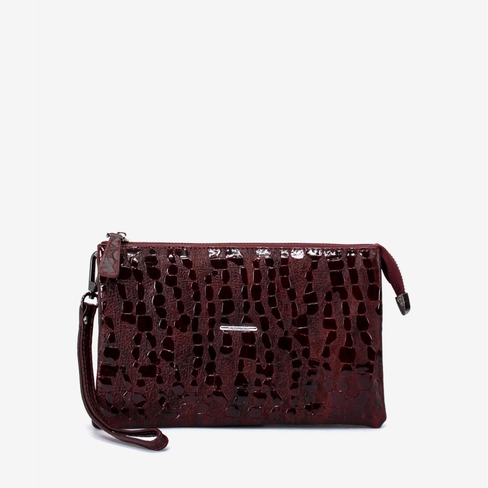 Geanta plic ENZO NORI model ALINA din piele naturală burgundy