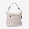 Geanta shopper model JANA din piele naturală alb - Imagine 3