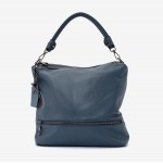 Geanta shopper model JANA din piele naturală albastru