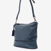 Geanta shopper model JANA din piele naturală albastru - Imagine 2