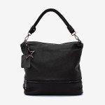 Geanta shopper model JANA din piele naturală negru