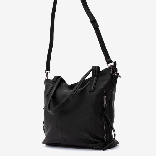 Geanta shopper ENZO NORI model JULIANA piele naturală negru
