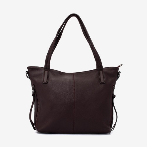 Geanta shopper ENZO NORI model JULIANA piele naturală burgundy