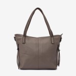 Geanta shopper ENZO NORI model JULIANA piele naturală gri