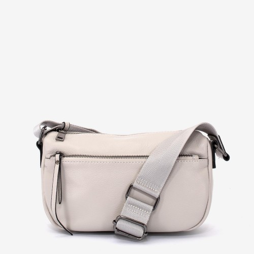 Geanta crossbody ENZO NORI model HALLI din piele naturală alb
