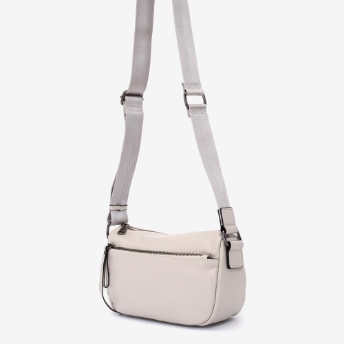 Geanta crossbody ENZO NORI model HALLI din piele naturală alb