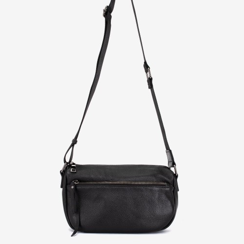 Geanta crossbody ENZO NORI model HALLI din piele naturală negru