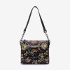 Geanta crossbody ENZO NORI model MOLLY din piele naturală albastru cu flori - Imagine 1