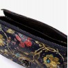 Geanta crossbody ENZO NORI model MOLLY din piele naturală albastru cu flori - Imagine 3