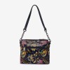 Geanta crossbody ENZO NORI model MOLLY din piele naturală albastru cu flori - Imagine 4