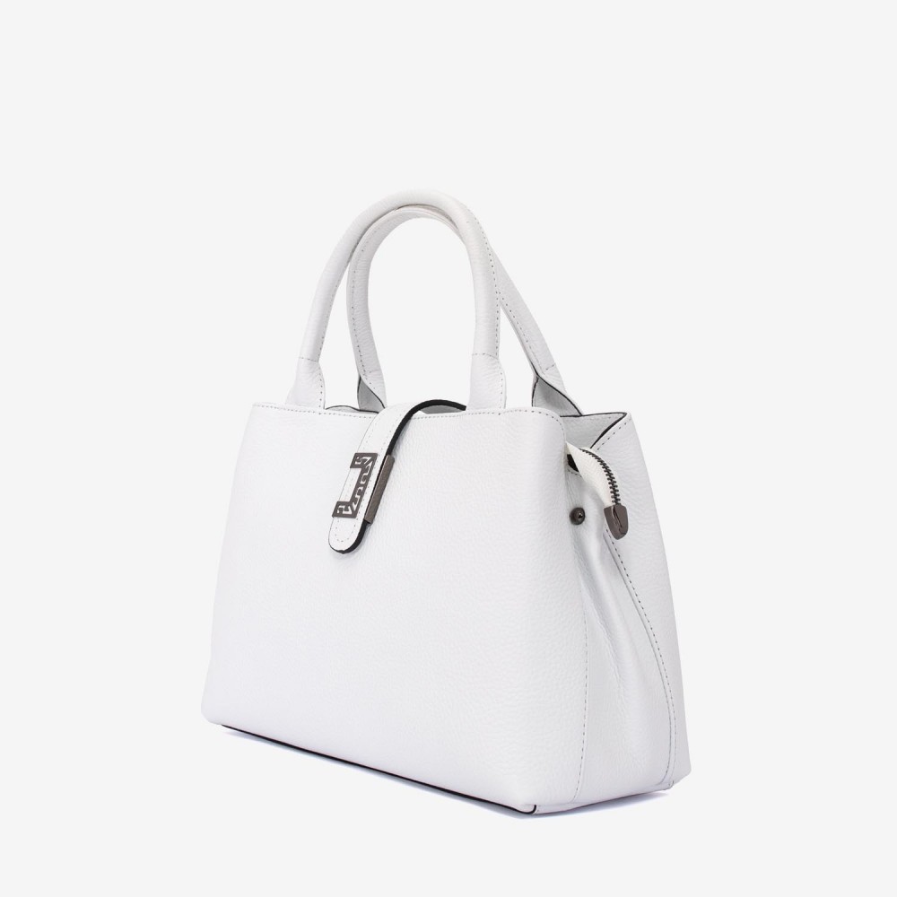 Geanta dama ENZO NORI DANIELLA, piele naturala, alb