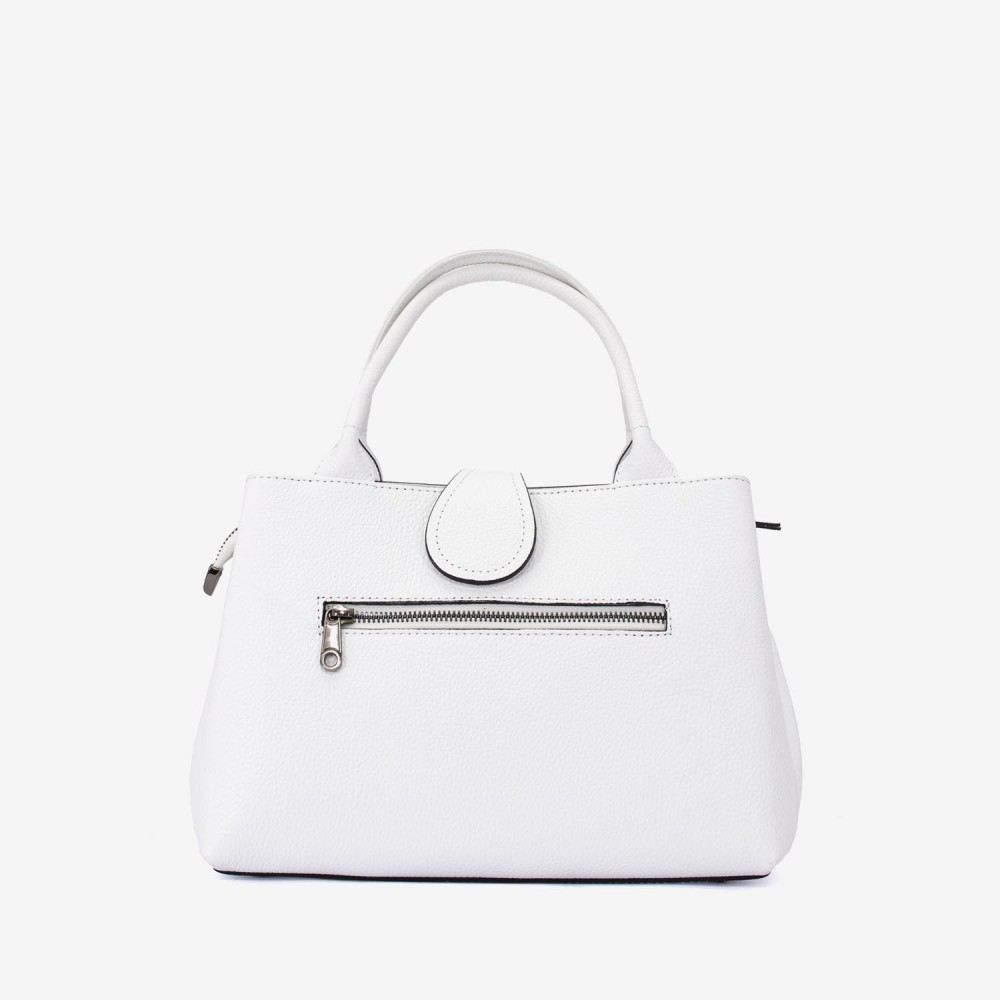Geanta dama ENZO NORI DANIELLA, piele naturala, alb