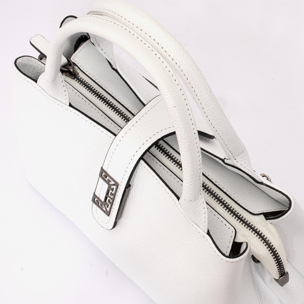 Geanta dama ENZO NORI DANIELLA, piele naturala, alb