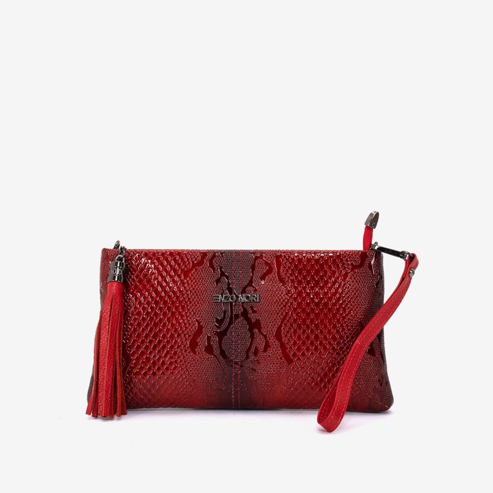 Geanta dama ENZO NORI ANABELLA, piele naturala, rosu