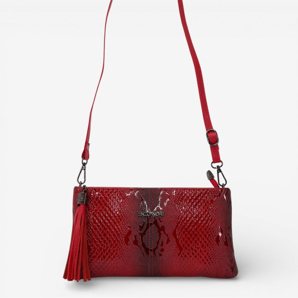 Geanta dama ENZO NORI ANABELLA, piele naturala, rosu